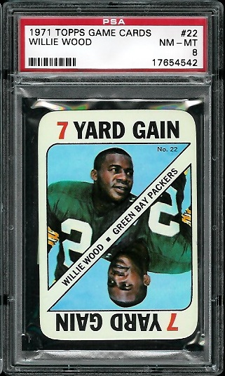 Willie Wood - 1971 Topps Game #22 - PSA 8