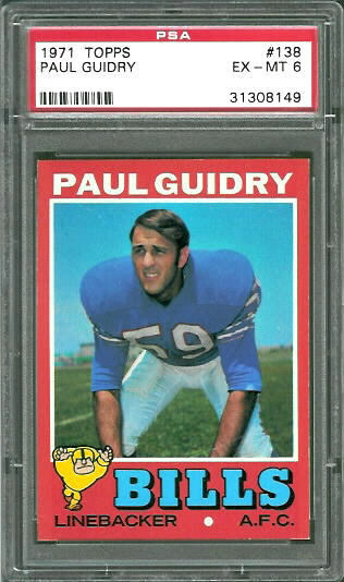Paul Guidry - 1971 Topps #138 - PSA 6