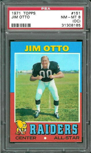 Jim Otto - 1971 Topps #151 - PSA 8 oc