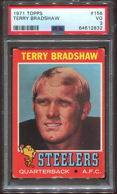 1971 Topps #156 - Terry Bradshaw - PSA 3