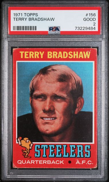 1971 Topps #156 - Terry Bradshaw - PSA 2