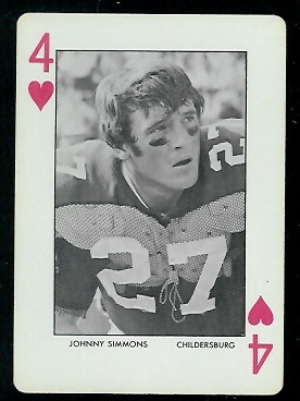 1972 Auburn Playing Cards #4H - Johnny Simmons - nm