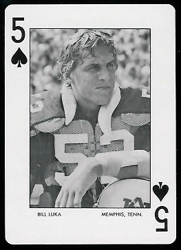 Bill Luka - 1972 Auburn Playing Cards #5S - mint