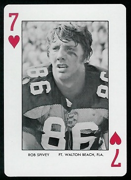 1972 Auburn Playing Cards #7H - Rob Spivey - mint