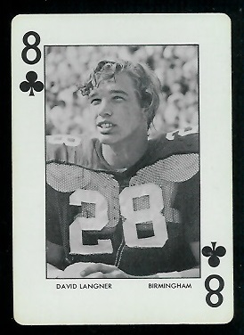David Langner - 1972 Auburn Playing Cards #8C - mint