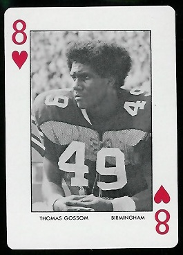 1972 Auburn Playing Cards #8H - Thomas Gossom - mint