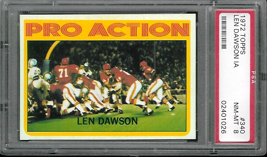 Len Dawson In Action - 1972 Topps #340 - PSA 8