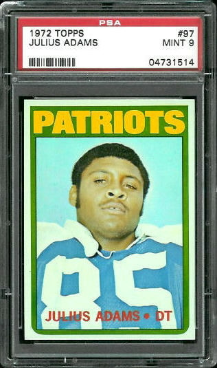 1972 Topps #97 - Julius Adams - PSA 9
