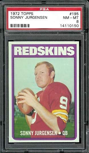 Sonny Jurgensen - 1972 Topps #195 - PSA 8