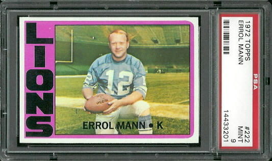 Errol Mann - 1972 Topps #222 - PSA 9