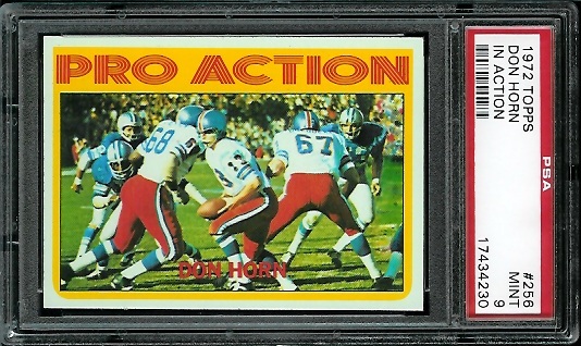 Don Horn Pro Action - Don Horn - 1972 Topps #256 - PSA 9