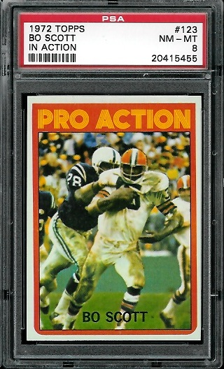 Bo Scott Pro Action - 1972 Topps #123 - PSA 8