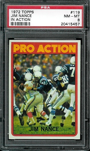 Jim Nance Pro Action - 1972 Topps #119 - PSA 8