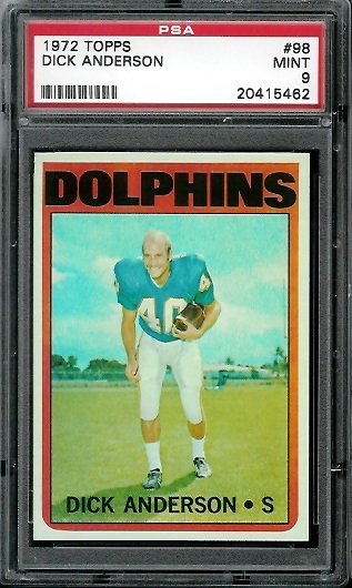 Dick Anderson - 1972 Topps #98 - PSA 9