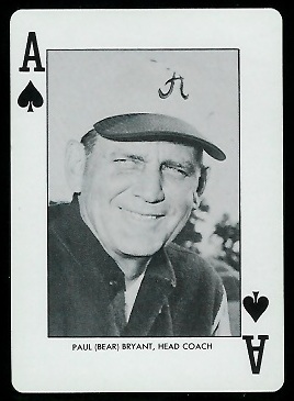 Bear Bryant - 1973 Alabama Playing Cards #1S - nm+