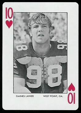Gaines Lanier - 1973 Auburn Playing Cards #10H - mint