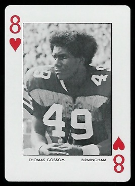 1973 Auburn Playing Cards #8H - Thomas Gossom - mint