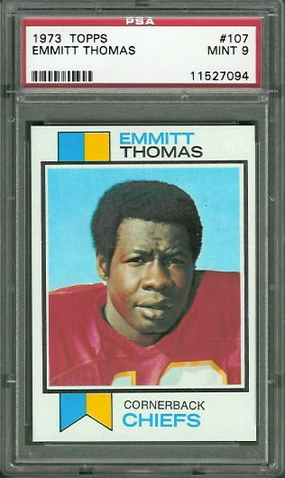 1973 Topps #107 - Emmitt Thomas - PSA 9