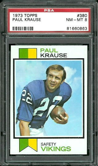 Paul Krause - 1973 Topps #380 - PSA 8