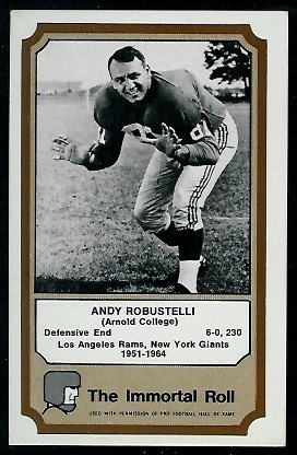1974 Fleer Immortal Roll #41 - Andy Robustelli - ex+