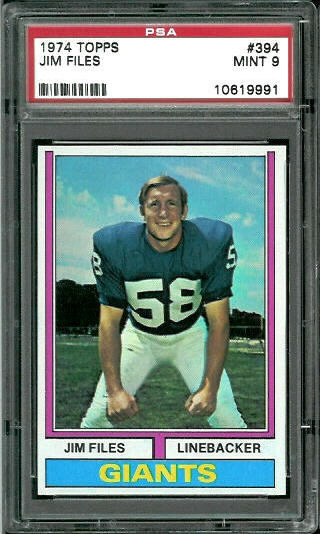 Jim Files - 1974 Topps #394 - PSA 9