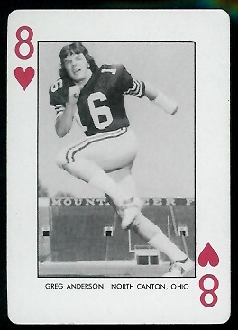 1974 West Virginia Playing Cards #8H - Greg Anderson - nm+