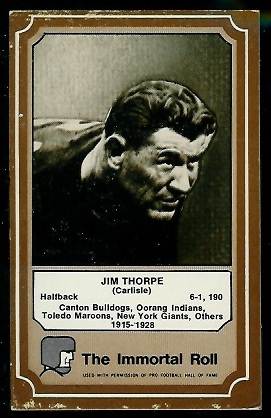 Jim Thorpe - 1975 Fleer Immortal Roll #1 - vg-ex