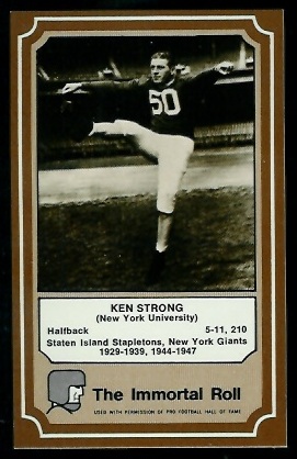 1975 Fleer Immortal Roll #21 - Ken Strong - nm+