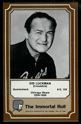 Sid Luckman - 1975 Fleer Immortal Roll #33 - nm