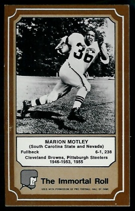 Marion Motley - 1975 Fleer Immortal Roll #37 - exmt