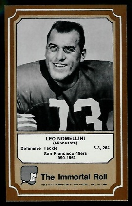 1975 Fleer Immortal Roll #38 - Leo Nomellini - nm+