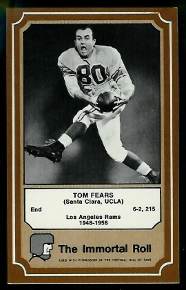 Tom Fears - 1975 Fleer Immortal Roll #72 - nm