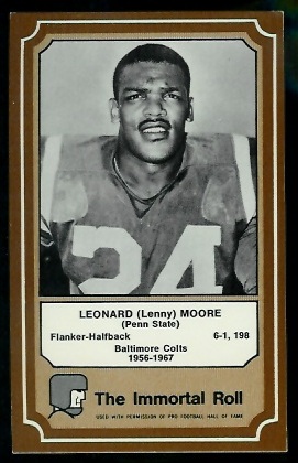 Lenny Moore - 1975 Fleer Immortal Roll #83 - exmt