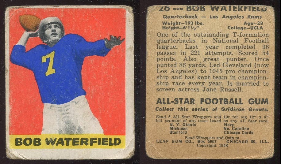 1948 Leaf #26B - Bob Waterfield - fair