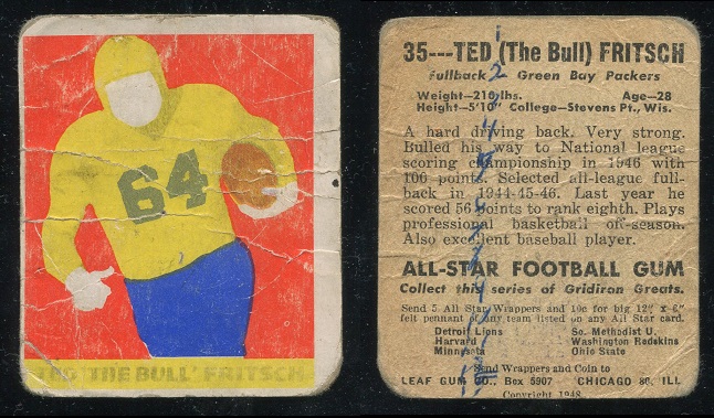 1948 Leaf #35 - Ted Fritsch Sr. - poor mk