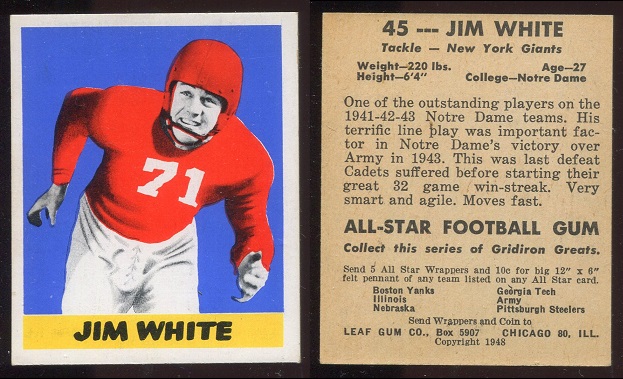 1948 Leaf #45 - Jim White - exmt