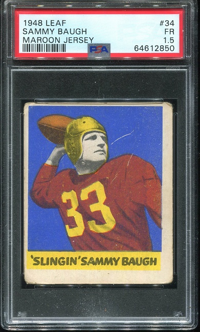 1948 Leaf #34 - Sammy Baugh - PSA 1.5