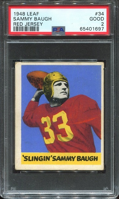 1948 Leaf #34 - Sammy Baugh - PSA 2