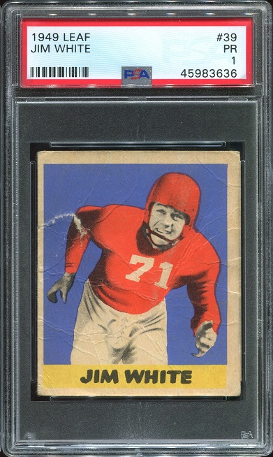 1949 Leaf #39 - Jim White - PSA 1