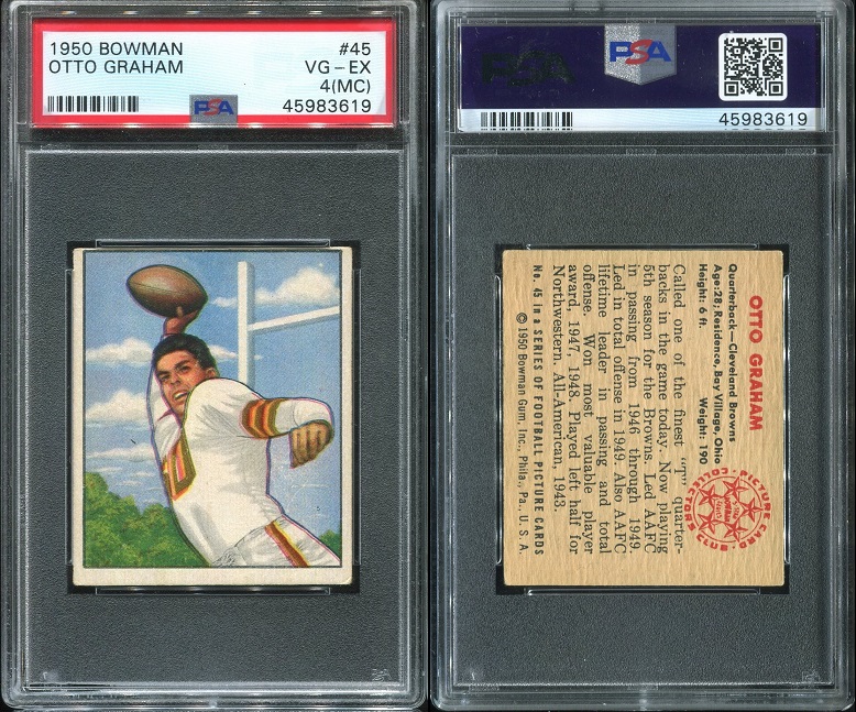 1950 Bowman #45 - Otto Graham - PSA 4 mc
