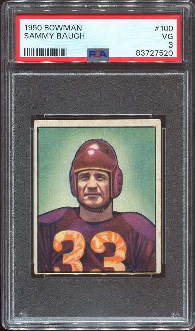 1950 Bowman #100 - Sammy Baugh - PSA 3