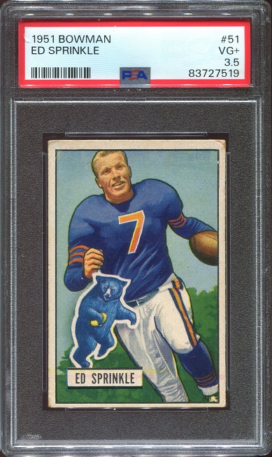 1951 Bowman #51 - Ed Sprinkle - PSA 3.5