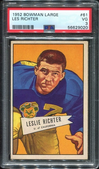 1952 Bowman Large #61 - Les Richter - PSA 3