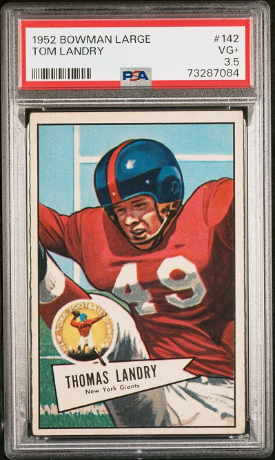 1952 Bowman Large #142 - Tom Landry - PSA 3.5