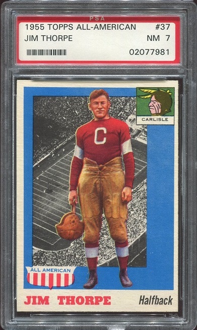 1955 Topps All-American #37 - Jim Thorpe - PSA 7