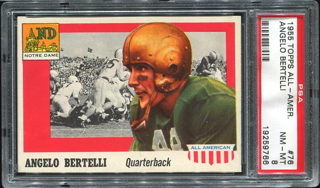 1955 Topps All-American #76 - Angelo Bertelli - PSA 8