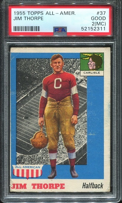 1955 Topps All-American #37 - Jim Thorpe - PSA 2 mc