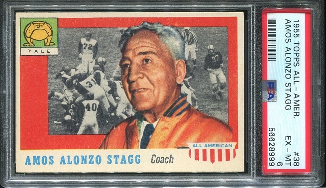 1955 Topps All-American #38 - Amos Alonzo Stagg - PSA 6
