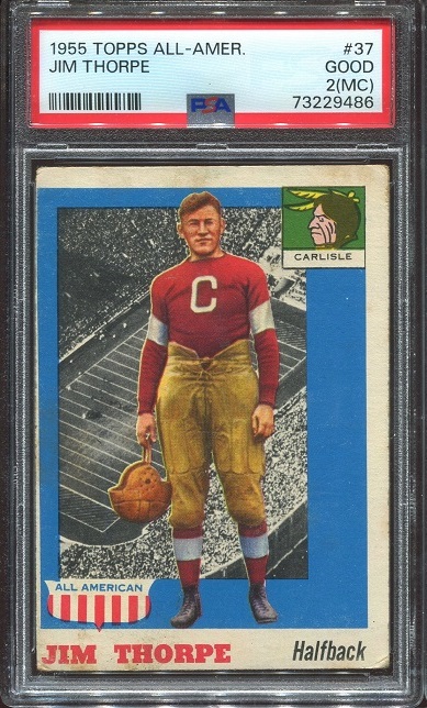 1955 Topps All-American #37 - Jim Thorpe - PSA 2 mc