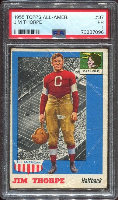 1955 Topps All-American #37 - Jim Thorpe - PSA 1